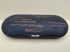 Brillenetui antik original 1920 art deco vintage Samtausschlag königsblau
