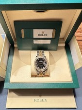 Rolex Datejust 36, Oystersteel und Gelbgold, schwarz mit Diamanten