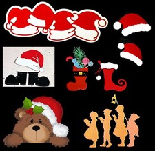 "Weihnachtsmann- Mütze, Nikolaus- Stiefel, Bär & Kinder" Stanzschablone/ Cutting
