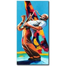 ORIGINAL Acryl Bild Gemälde Mann Abstrakt Malerei Kunst Modern Musik HANDGEMALT