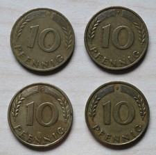 10 Pfennig 1950 D, F, G, J 