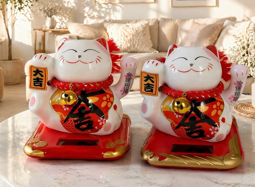Solar winkekatze maneki - winkekatze, neko