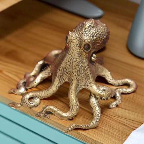 Messing oktopus figur - messing, statue