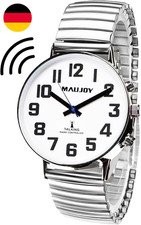 MAUJOY Sprechende Uhr Sehbehinderte Funkuhr I Deutsch Sprechende Herren Armbandu