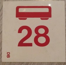 Wagen 28 Zug Schild Wagennummer Deutsche Bahn Bundesbahn Original 12,5 * 12cm
