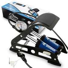 Fahrradpumpe Fußpumpe für alle Ventile I extra langer Schlauch (100 cm)