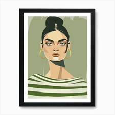 Frau mit Creolen 1 Kunstdruck