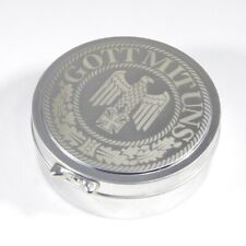 Deckel Dose Alu mit Gravur Adler Gott mit uns - Blechdose Schuhcreme Sammler