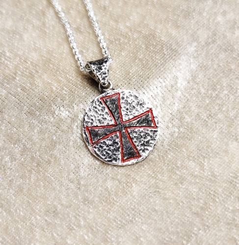 Templer rotes kreuz halskette - templer,