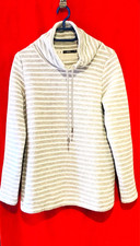 Hoodie weiss grau gestreift - weiss,