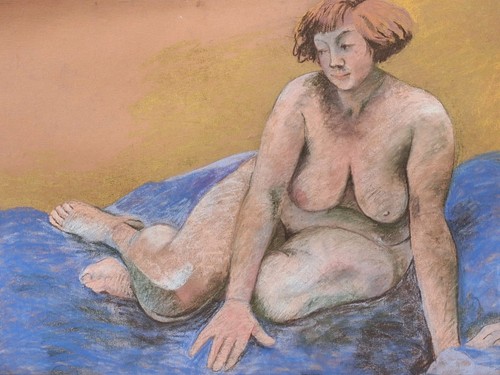 Pastell gemälde akt frau - akt, auf
