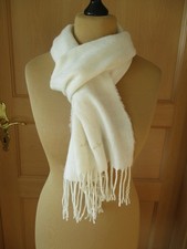 Schal creme Fransen 180cm x