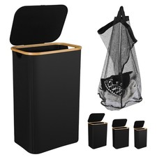 Wäschekorb 100/145/160L Waschesammler mit Deckel 2Fächer Wäschebox