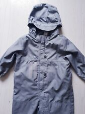 H&M Baby Mädchen Jungen Wind + Regen OVERALL Gr 80 9-12m LANGarm KAPUZE grau NEU