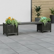 2in1 Gartenbank Schwarz + 2