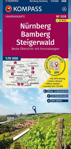 Kompass fahrradkarte 3328 - kompass,