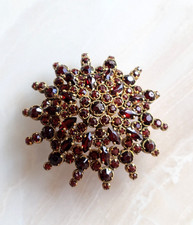 Antike Boho Granat Brosche
