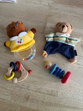 Baby*Holz*Spielzeug*Rassel*Kuscheltier*Set