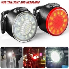 Neu LED Fahrradlampe Set USB Akku Radlicht Fahrradlicht Vorne & Hinten Lampe DD
