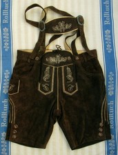 BESTICKTE BRAUNE LEDERHOSE -