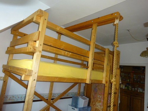 Hochbett 100 200 holz - 100, natur