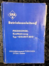 alte Betriebsanleitung,DDR Oldtimer,Phänomen Granit 30 K,Volkspolizei,Zittau