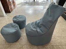 Original Sitting Bull Sitzsack Chill Seat 2 Hocker Seablue Top Zustand