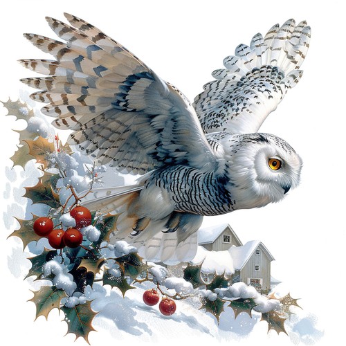 Wandbild schneeeule eule - schneeeule,