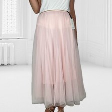 Maxi Rock Maxirock Tüll Rock Freizeitrock 2-lagig Onesize