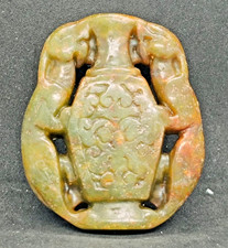 Antiker Anhänger Skulptur alter Drache Jade Hetian China Handarbeit