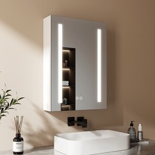 Spiegelschrank Badschrank Mit LED Beleuchtung Badspiegel Beschlagfrei 50x70 cm