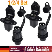 2/4 Set 3 Polig Traktor Stecker Steckdose 12V 24V Wasserdicht Anhänger Adapter