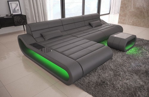 Sofa leder eckcouch ledersofa - sofa,