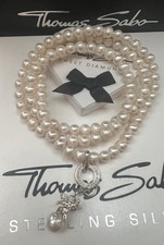 Thomas Sabo Perlenkette & Engel auf Perle Charm Anhänger Neu