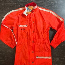RUKKA Motorrad Regenkombi Overall Orange Vintage Rain Pants Ölzeug PVC Gr. 44