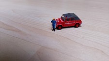 Schuco Volkswagen VW 181 Kübel / Kübelwagen Feuerwehr + Preiser Figur HO H0 1:87