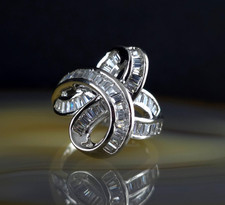 Ring Silber 925 Zirkonia 19,8 mm verschlungen - umwerfend & ausgefallen