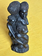 Afrikanische Makonde Lebensbaum Holzfigur Afrika Familie mit Kinder Ebenholz