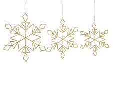 LED-Hängedeko Kristalle Weltbild Schneeflockenform bis zu Ø 30 cm 3er Set B-WARE