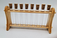 Reagenzglasständer, 8 Reagenzgläser Acryl Korken Reagenzglas-halter Laborständer