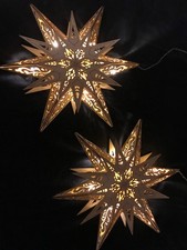 6 LED Weihnachtsstern Fensterdekoration,Ø 30cm,Adventsstern,Holzstern beleuchtet