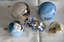 5 mundgeblasene Glaskugel