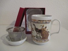 Teetasse mit Sieb und Deckel aus Porzellan - Geschenkbox