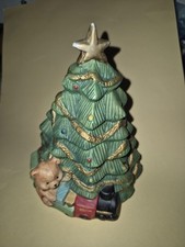 Spieluhr Weihnachten mit Schneemann Tannenbaum und Geschenken  ( 18 cm )