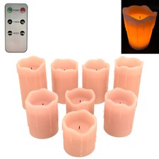 8 LED Kerzen aus Echtwachs mit