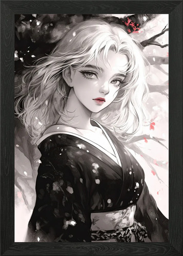 Anime girl gerahmtes - girl, wandbild