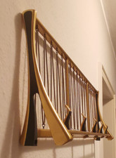 Wandgarderobe Garderobe mit Hutablage 5 Haken in Gold Vintage