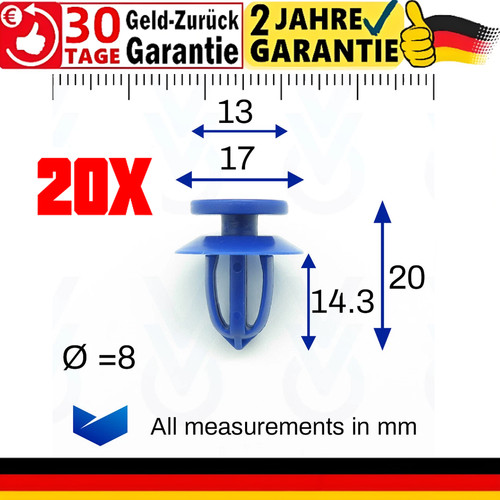Türverkleidung clips - 20, x