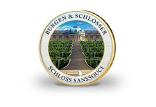 2 Euro vergoldet Burgen und