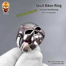 1 Skull Ring Edelstahl Totenkopf - Biker Herren Damen Armband Harley Motorrad HD